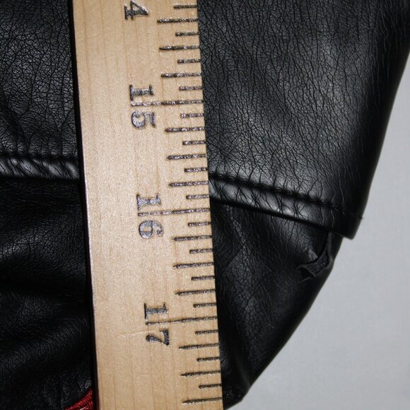 V Christina Sz L Black Silver Studded Floral Pockets Polyurethane AS IS Jacket - Picture 14 of 16